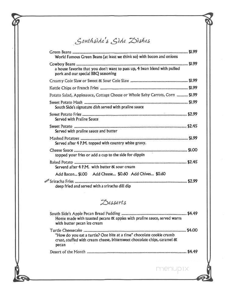 Southside Ribs - Sparta, IL menu_pic