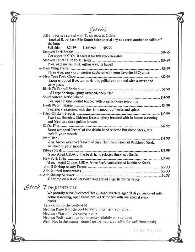 Southside Ribs - Sparta, IL menu_pic
