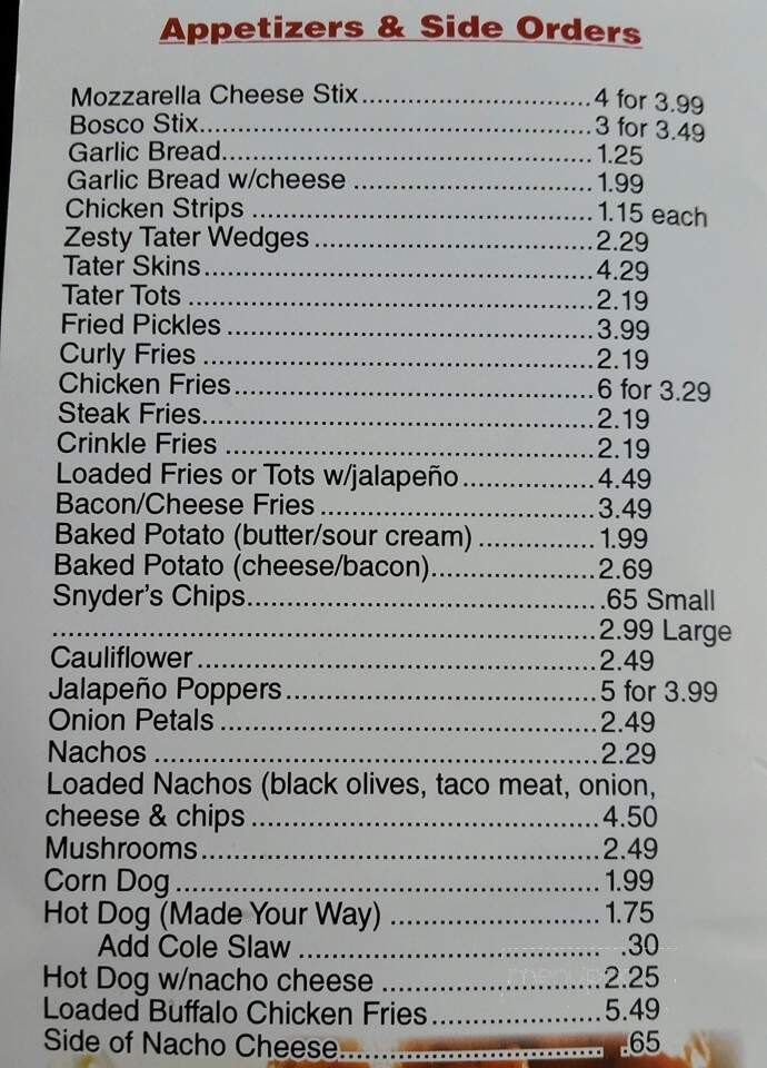 Tyler's Pizza - Olive Hill, KY menu_pic