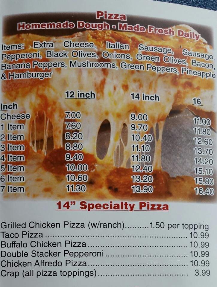 Tyler's Pizza - Olive Hill, KY menu_pic