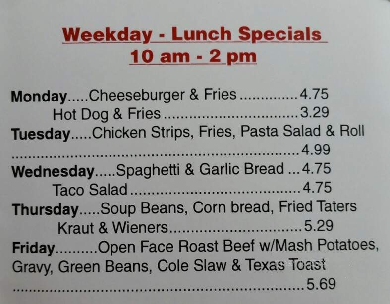 Tyler's Pizza - Olive Hill, KY menu_pic