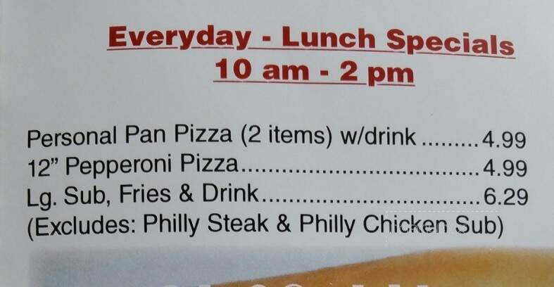Tyler's Pizza - Olive Hill, KY menu_pic
