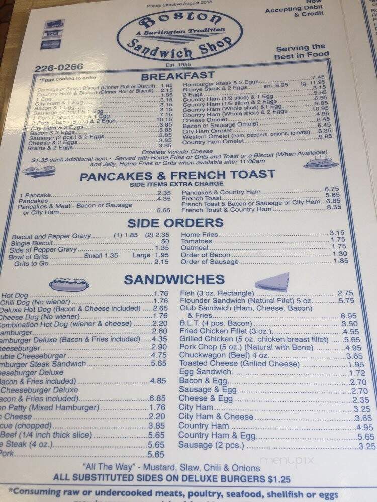 Boston Sandwich Shop - Burlington, NC