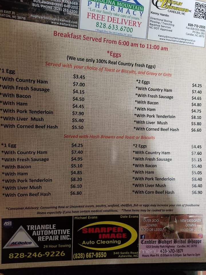 Miami Restaurant - Candler, NC menu_pic