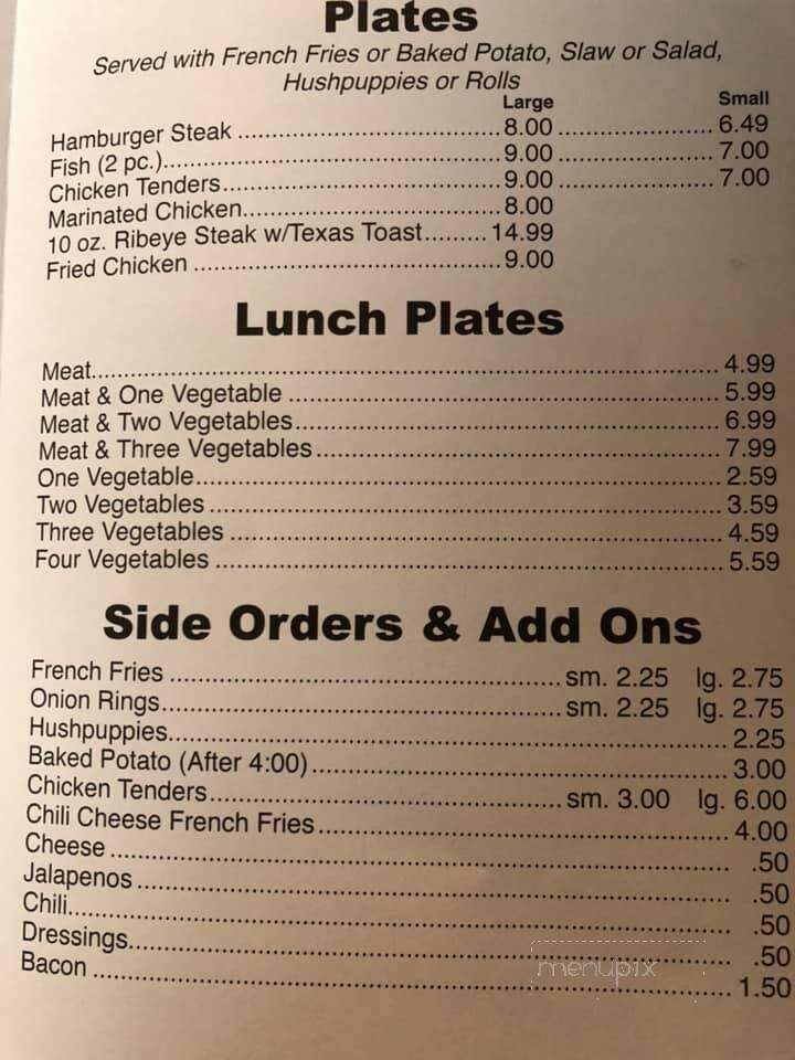 Deluxe Grill - Norwood, NC menu_pic