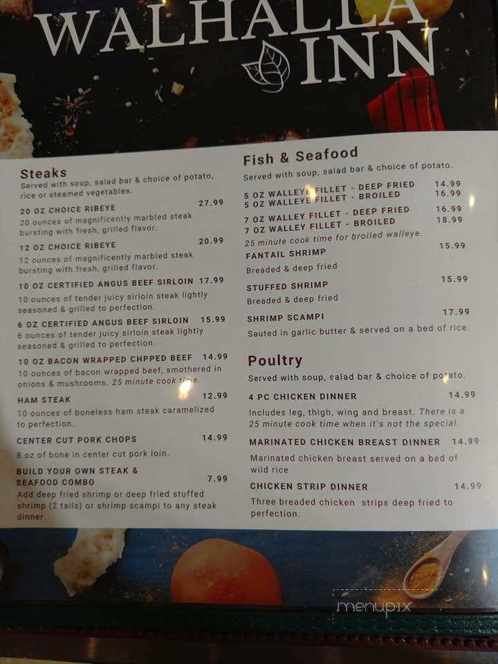 Walhalla Inn Supper Club - Walhalla, ND menu_pic