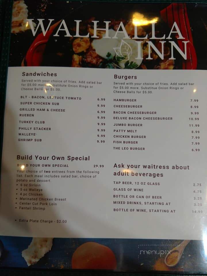 Walhalla Inn Supper Club - Walhalla, ND menu_pic