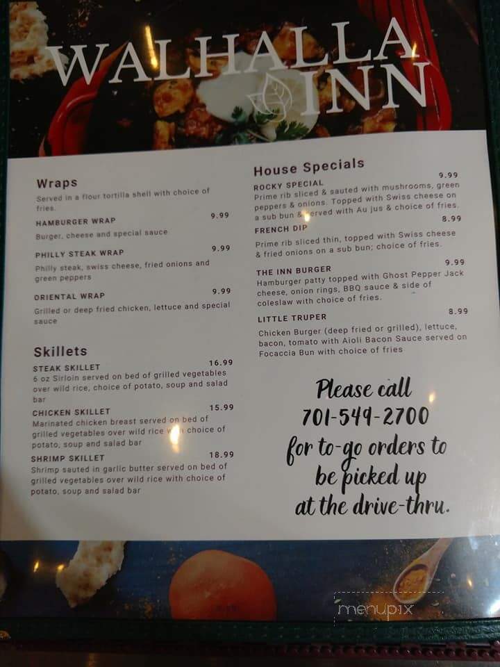 Walhalla Inn Supper Club - Walhalla, ND menu_pic