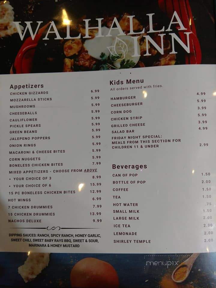 Walhalla Inn Supper Club - Walhalla, ND menu_pic