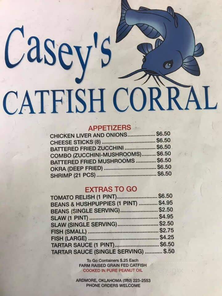 Casey's Catfish Corral - Ardmore, OK menu_pic