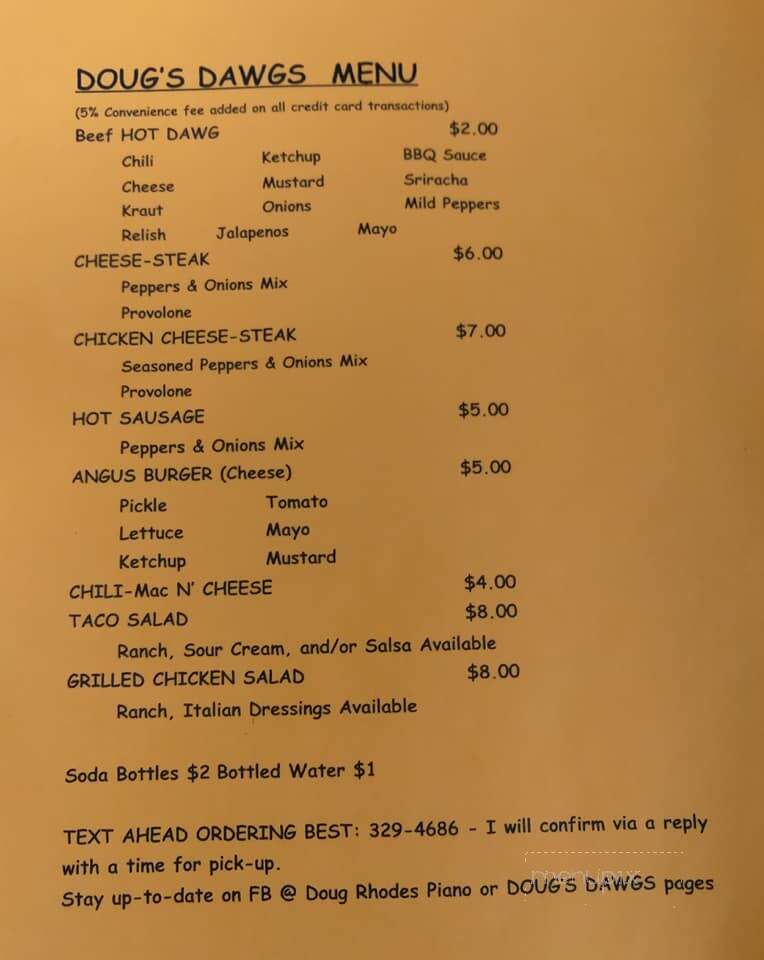 Doug's Dawgs - Altoona, PA menu_pic