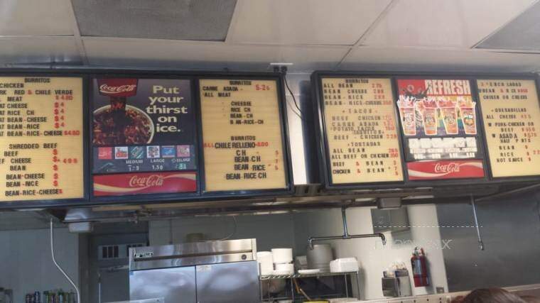 Patty's Mexican Food - Claremont, CA menu_pic
