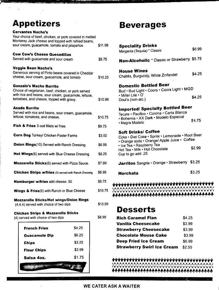 Angelo's Mexican Restaurant - Lodi, CA menu_pic