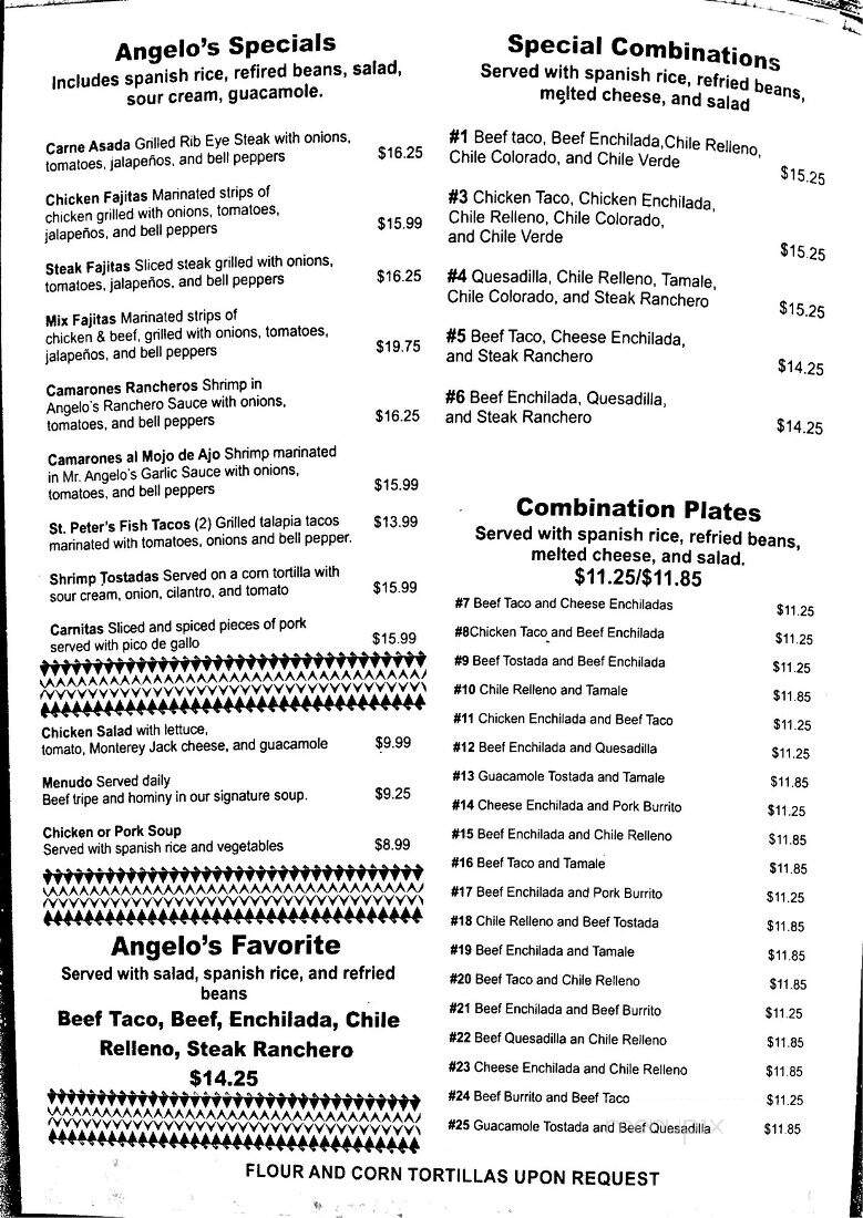 Angelo's Mexican Restaurant - Lodi, CA menu_pic
