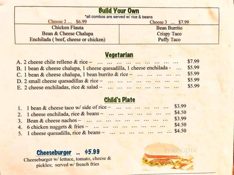 Mendoza's Mexican Grill - Bandera, TX menu_pic