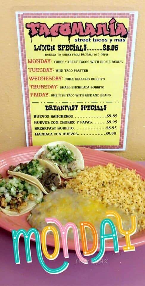 Tacomania - Merlin, OR menu_pic