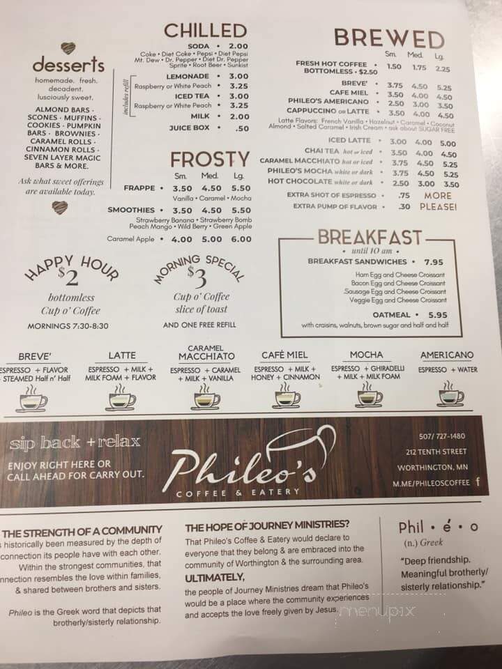Phileo's Coffee & Eatery - Worthington, MN