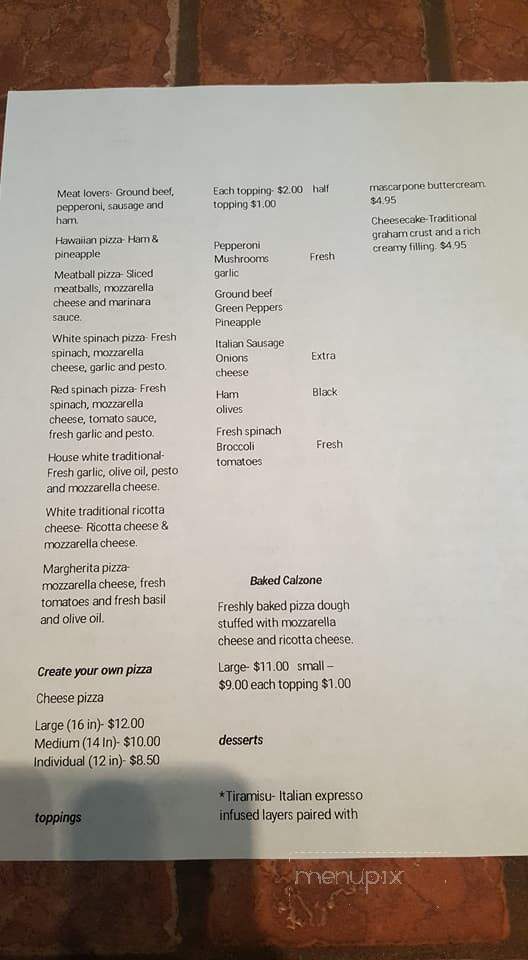 Mamma Mia Seven Lakes - West End, NC menu_pic