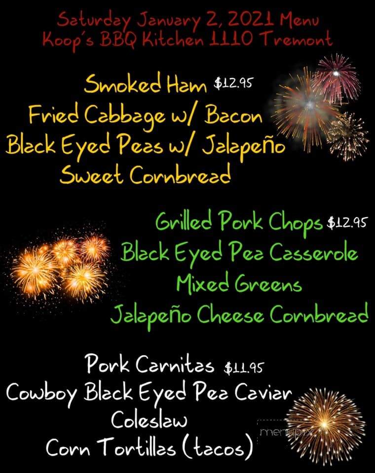 Koop's - Galveston, TX menu_pic