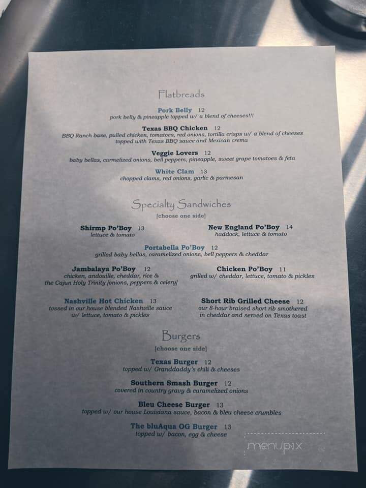 Bluaqua Restrobar - Manchester, NH menu_pic
