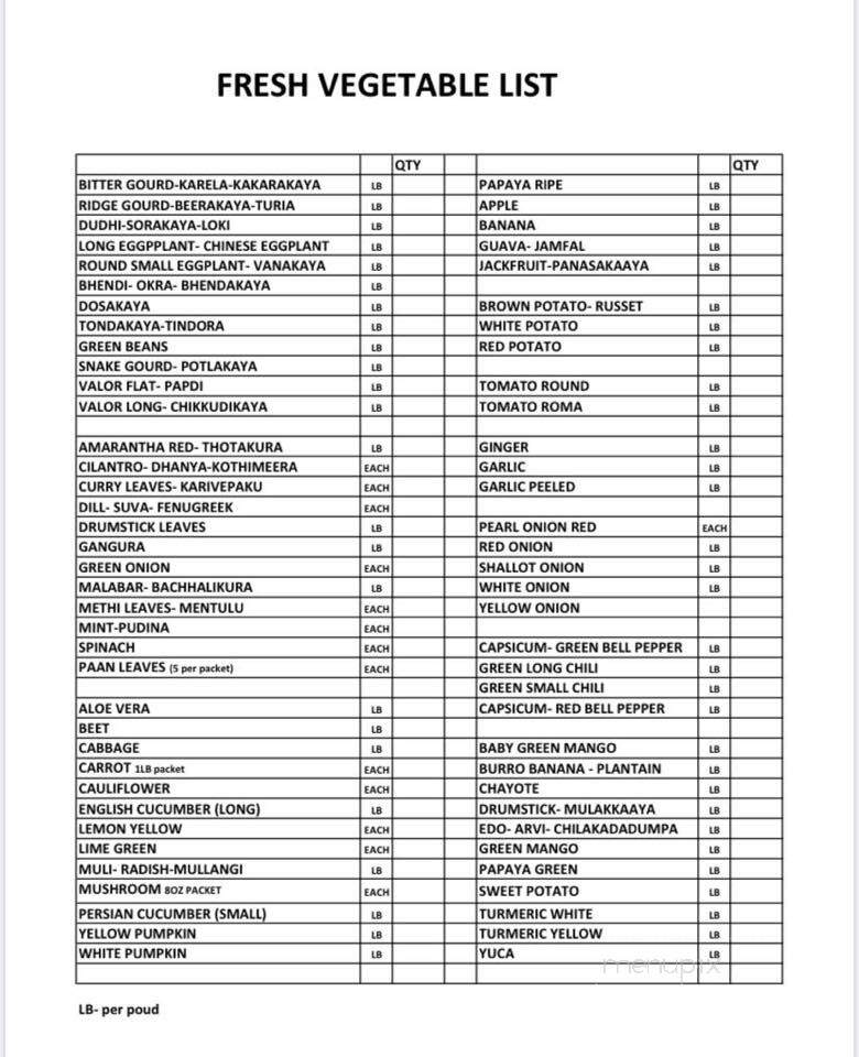 Swadeshi Plaza Of Frisco - Frisco, TX menu_pic