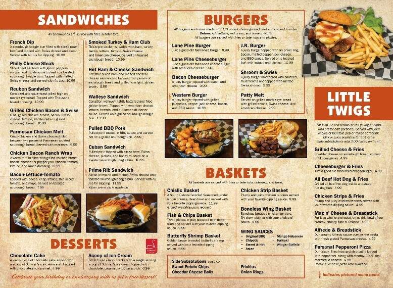 Lone Pine Bar and Grill - Watertown, SD menu_pic