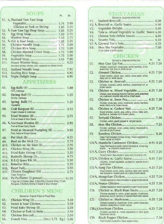Chopsticks - Greenville, SC menu_pic