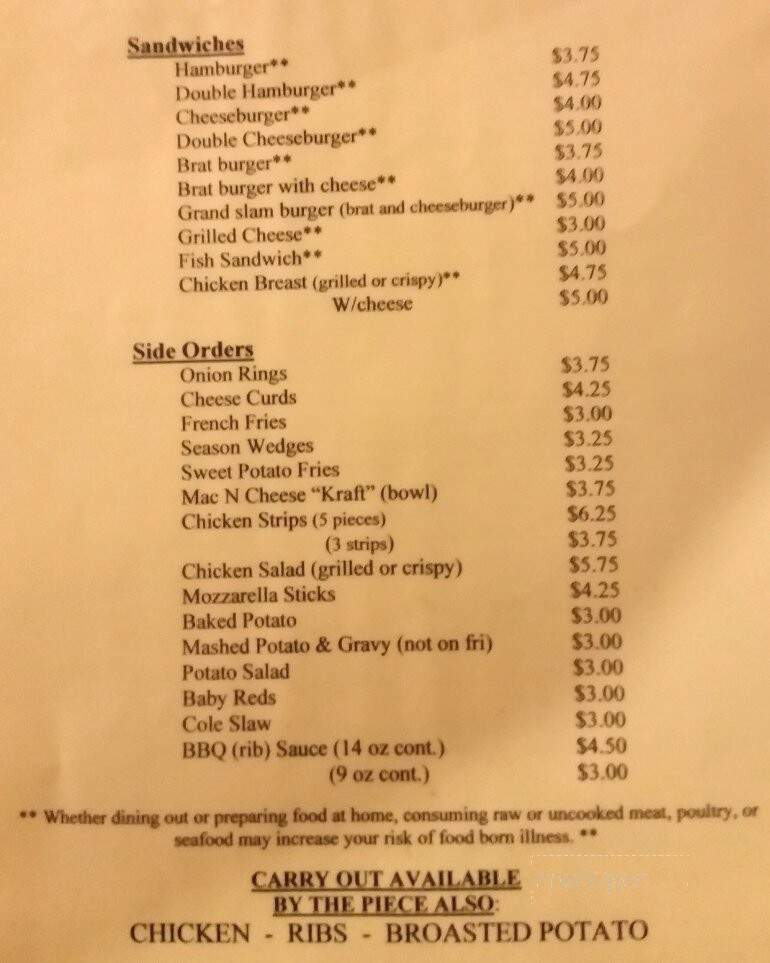 Davister Whipp Bar & Food - Luxemburg, WI menu_pic