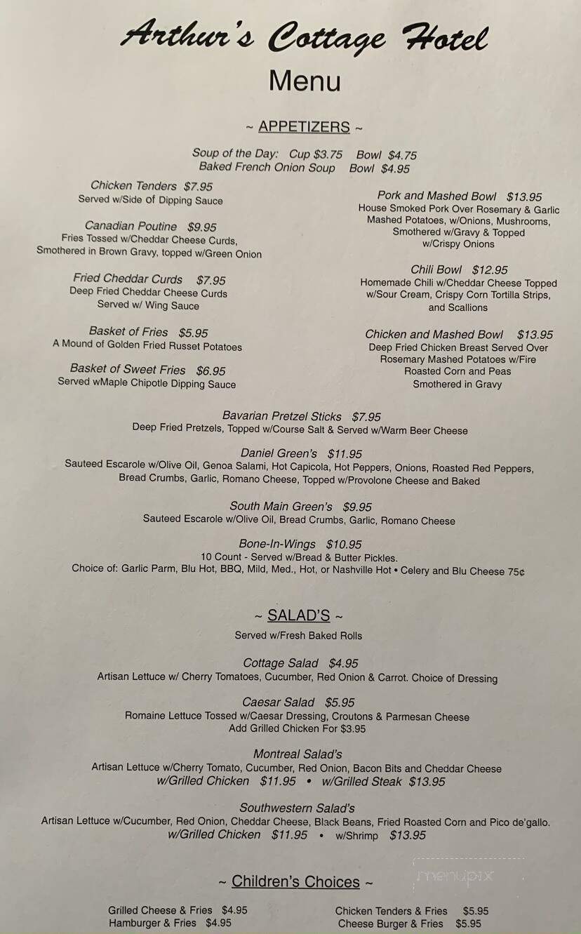 Arthur's - Dolgeville, NY menu_pic