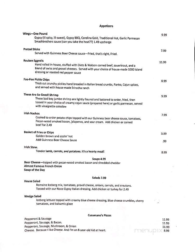 The Irish-Gypsy - O'Fallon, MO menu_pic