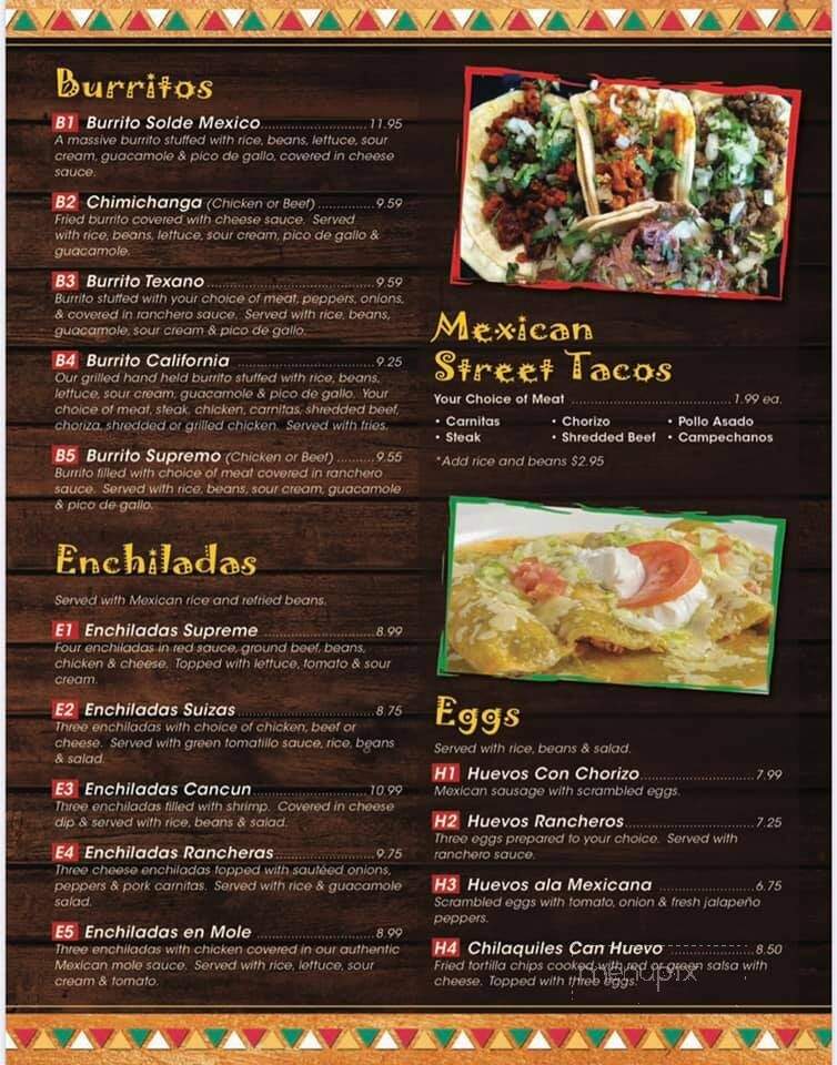 El Sol De Mexico Bar & Grill - Brooksville, FL menu_pic