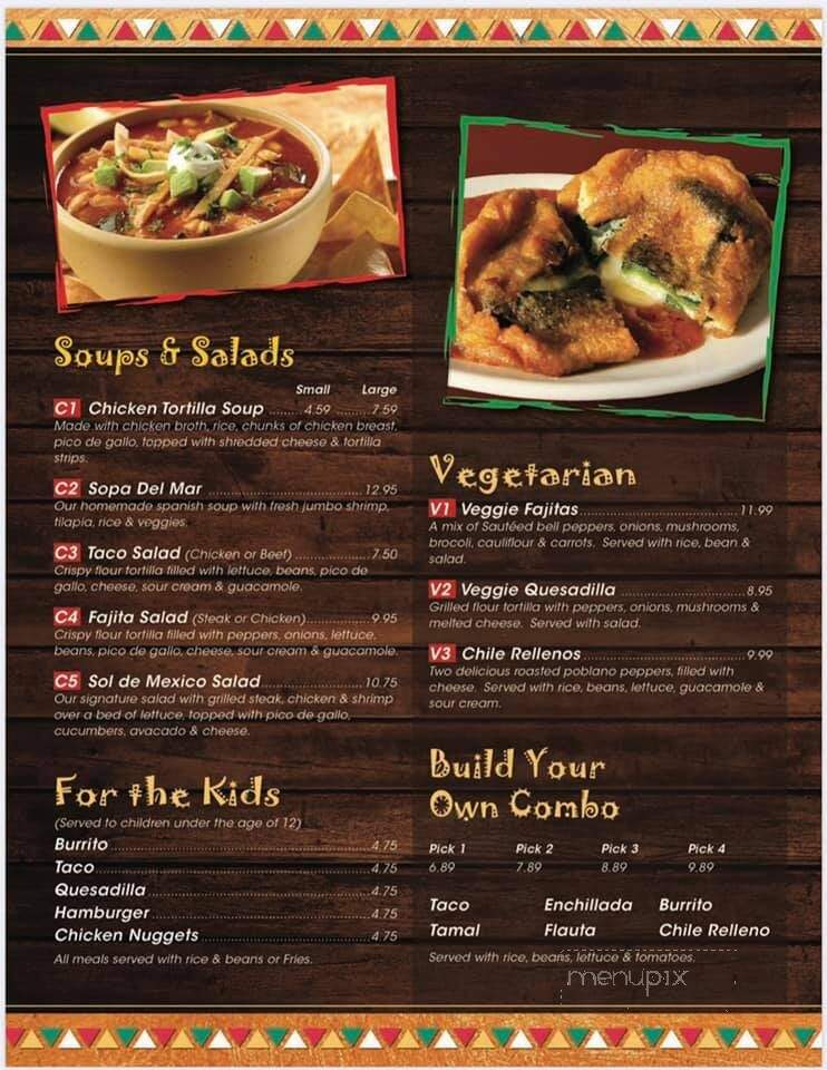 El Sol De Mexico Bar & Grill - Brooksville, FL menu_pic
