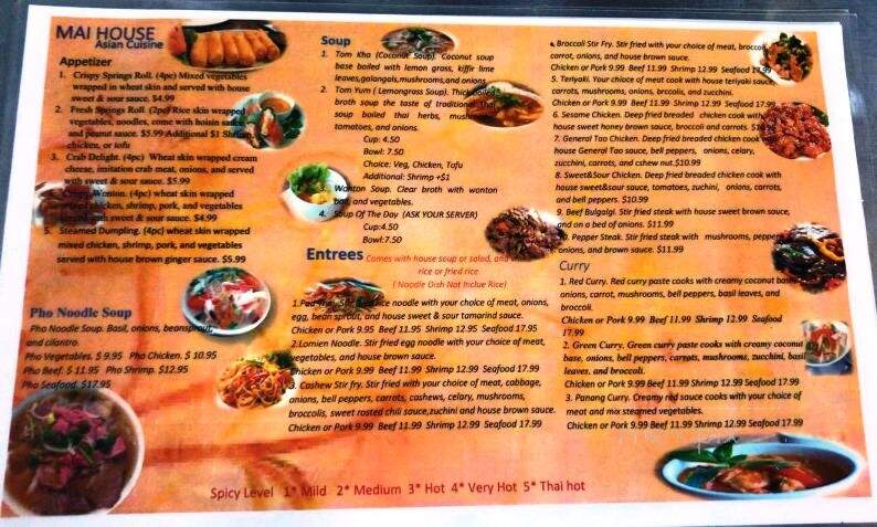 Mai House Asian Cuisine - Shelbyville, TN menu_pic