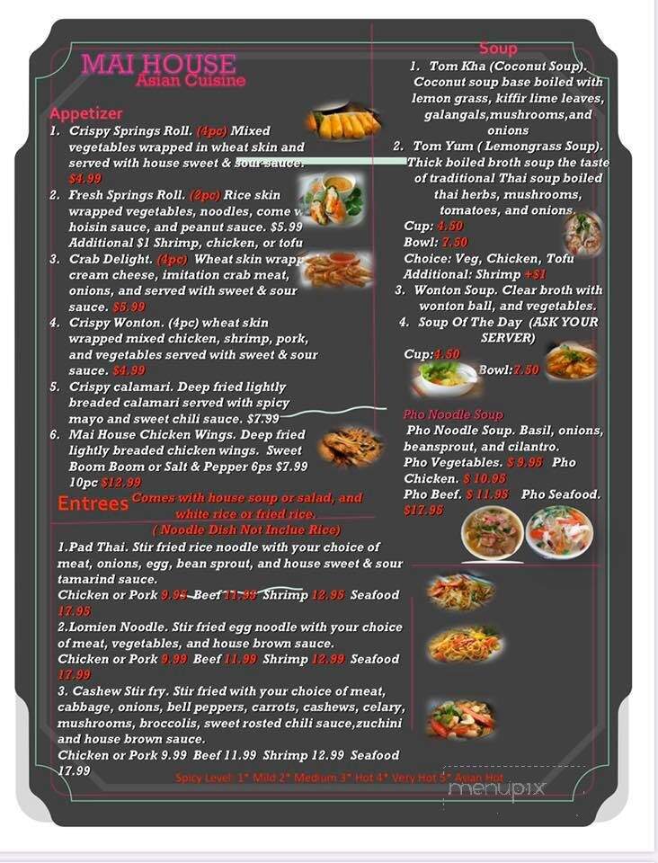 Mai House Asian Cuisine - Shelbyville, TN menu_pic