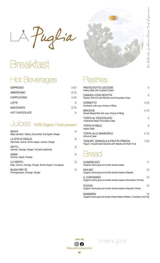 La Puglia - Santa Monica, CA menu_pic