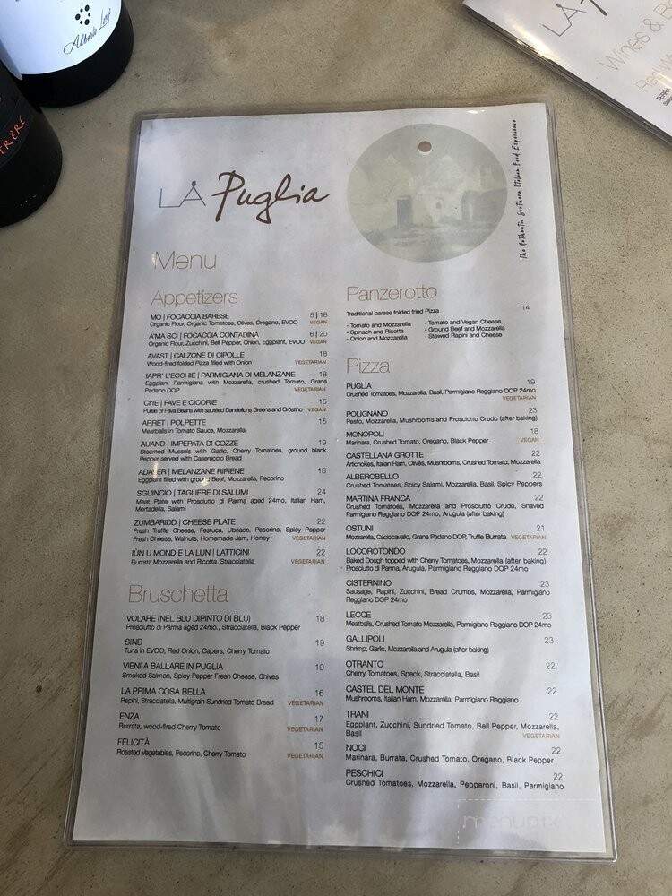 La Puglia - Santa Monica, CA menu_pic