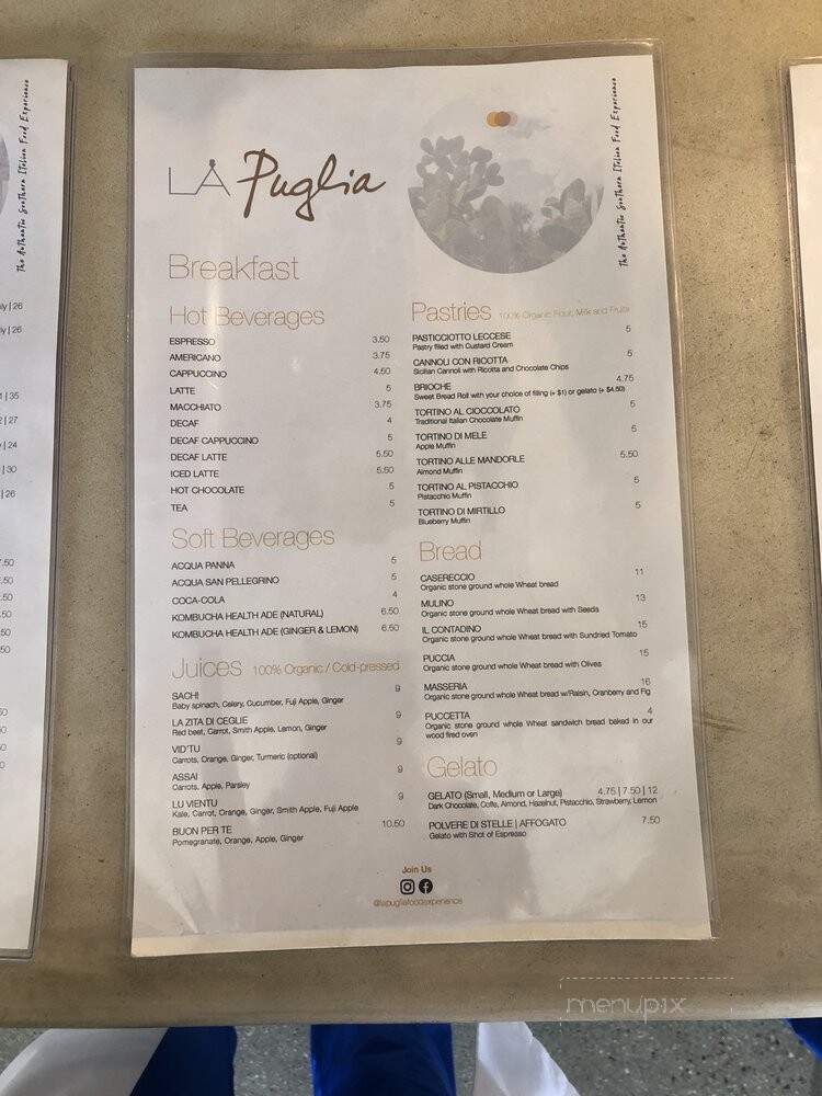La Puglia - Santa Monica, CA menu_pic