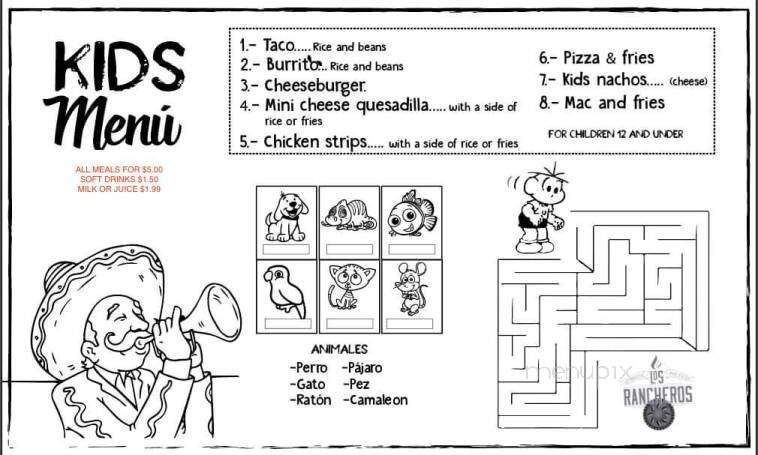 Los Rancheros - Mount Sterling, IL menu_pic