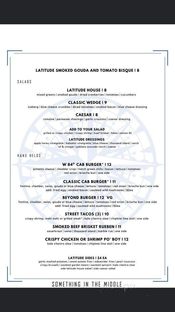 Latitude Kitchen and Tap - Woodstock, GA menu_pic