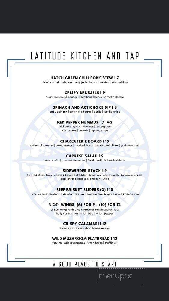 Latitude Kitchen and Tap - Woodstock, GA menu_pic