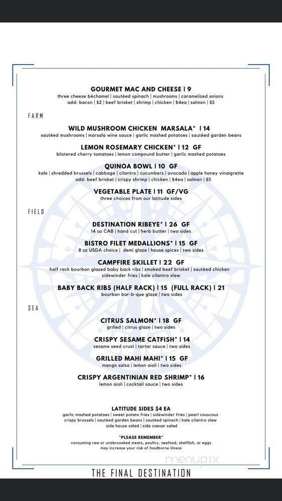 Latitude Kitchen and Tap - Woodstock, GA menu_pic