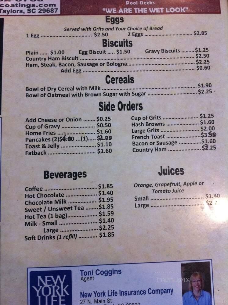 Travelers Restaurant - Travelers Rest, SC menu_pic