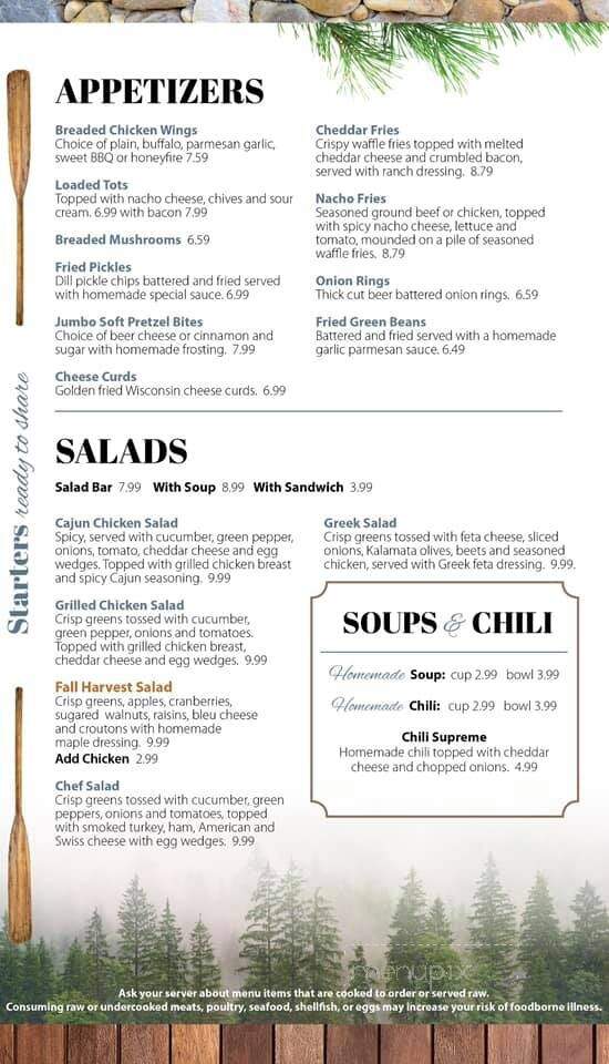 Paddle Inn - Mio, MI menu_pic