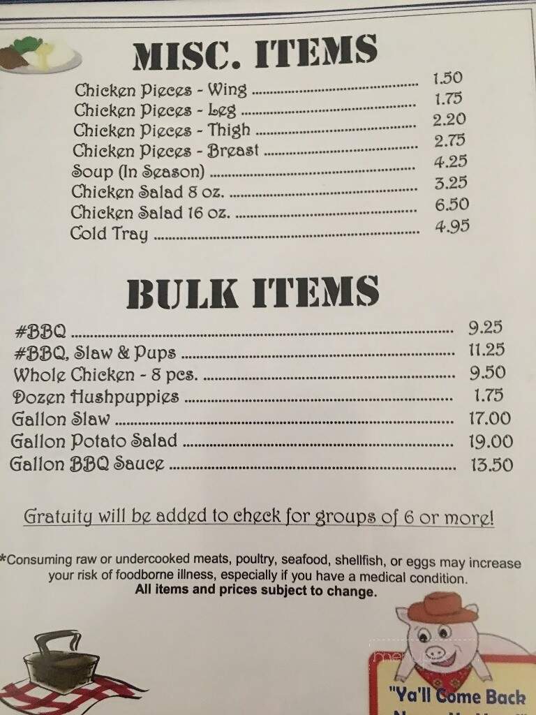 Eddie's Cafe - Newton Grove, NC menu_pic