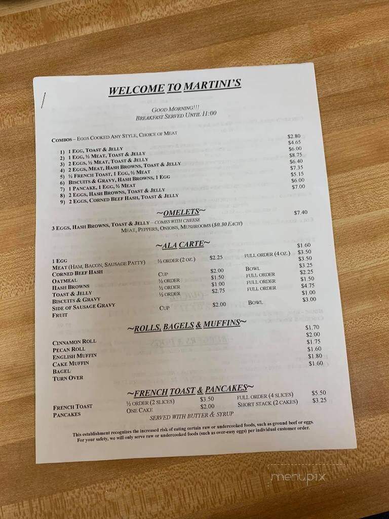 Martini's - Fremont, NE menu_pic