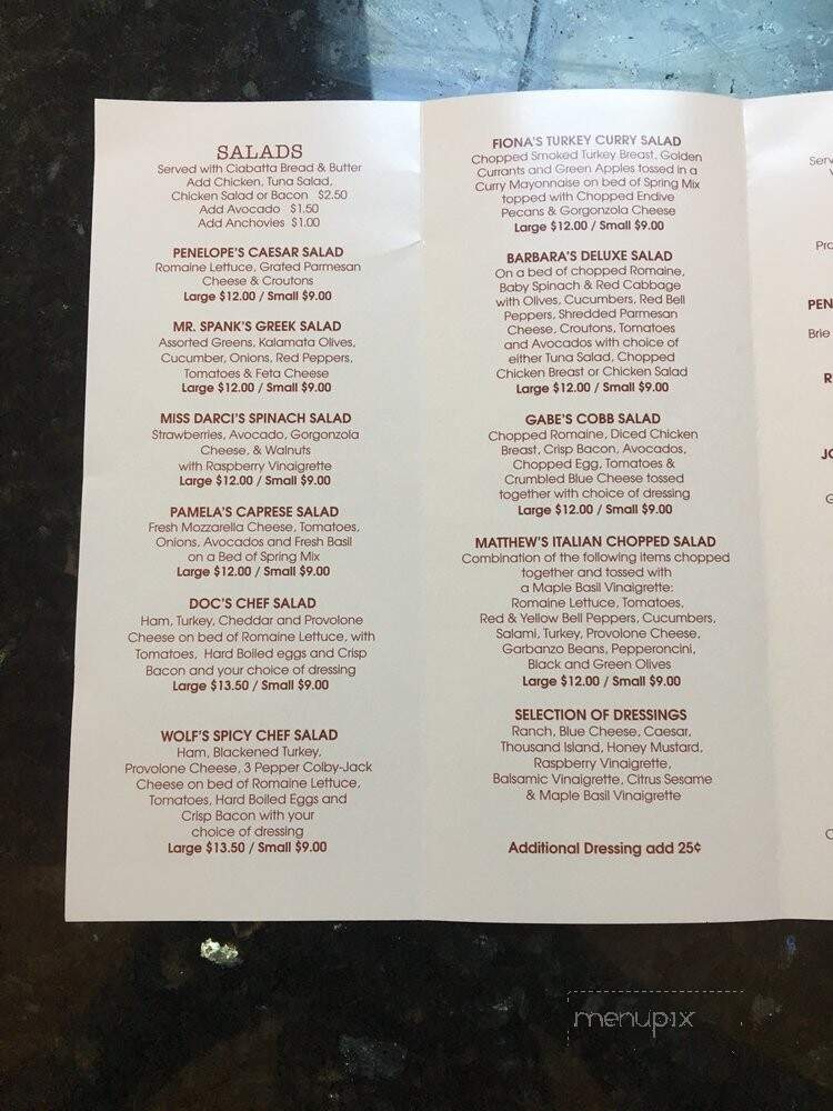 Penelope's Cafe, Books, & Gallery - La Canada Flintridge, CA menu_pic