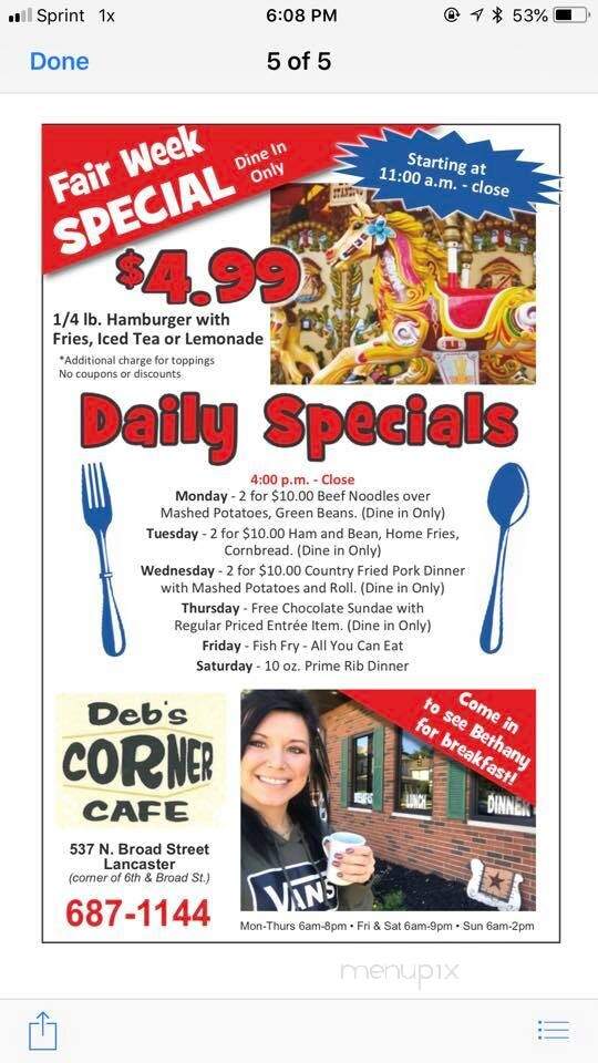 Deb's Corner Cafe - Lancaster, OH