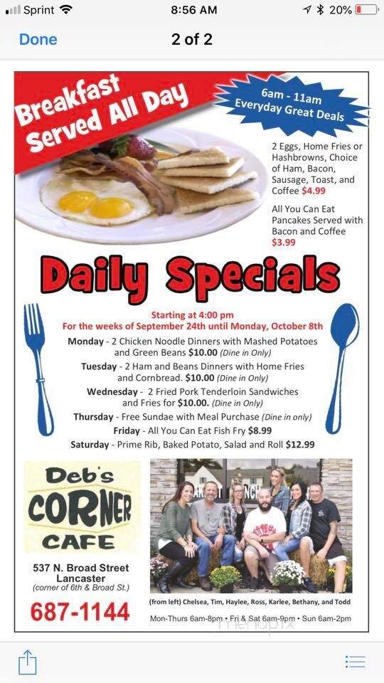 Deb's Corner Cafe - Lancaster, OH