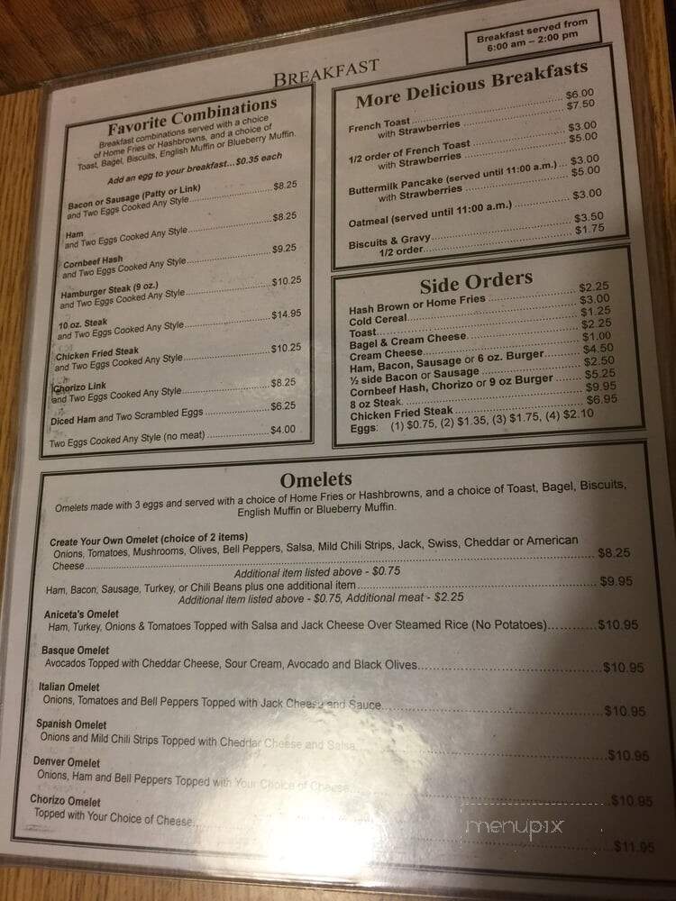 Aniceta's Good Food - Fallon, NV menu_pic