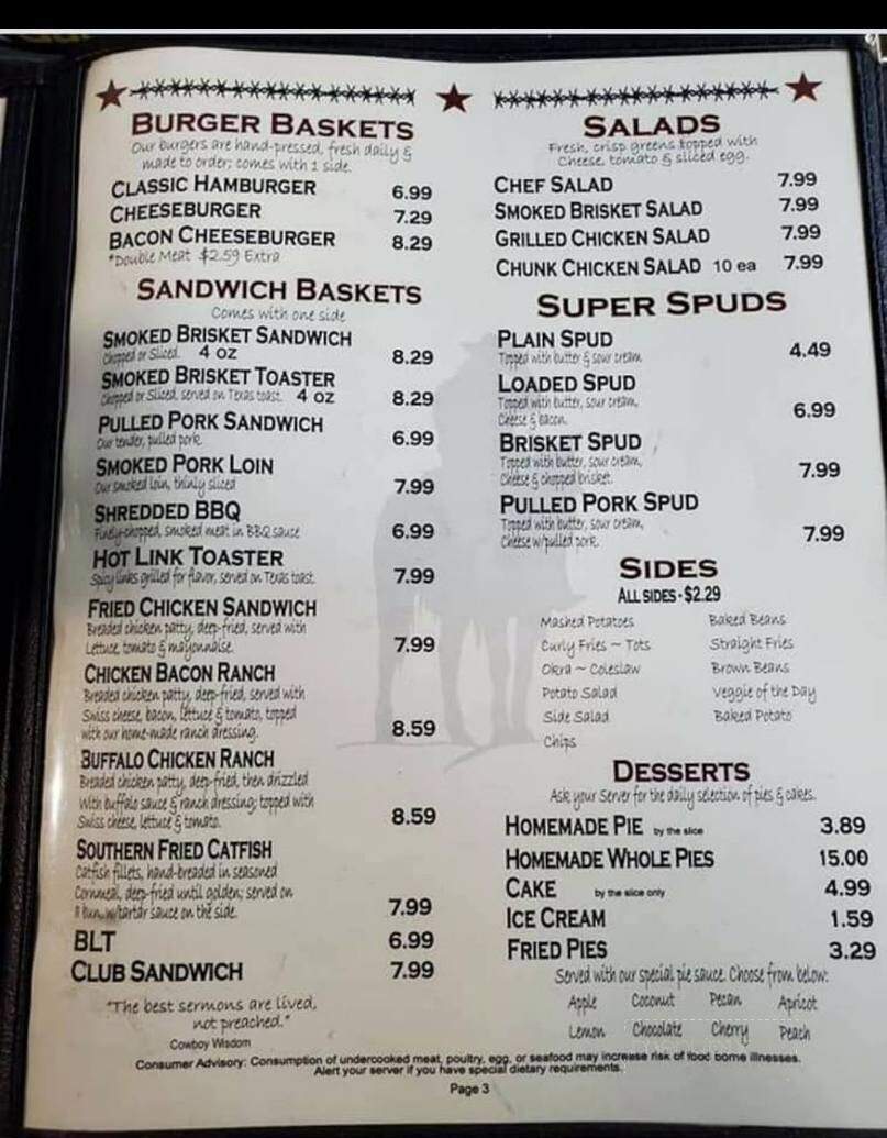 Cow Pokes BBQ - Prague, OK menu_pic
